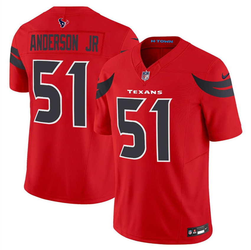 Men's Red Houston Texans #51 Will Anderson Jr. 2024 Alternate Vapor F.U.S.E. Limited Stitched Jersey